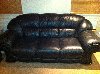 Three seater leather sofa - Black Picture