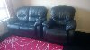 black leather recliner suite 2 y... Picture