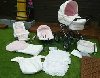 Leebruss 3 in 1 white and pink leather pram offer Pushchairs and Prams