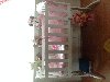 White Swinging Crib with bumper set Picture