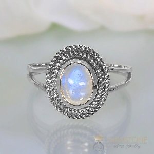 Moonstone Ring Light Burst-GSJ offer Jewellery