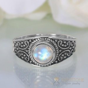 Moonstone Ring Vintage Signet-GSJ offer Jewellery