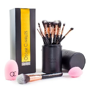 Oscar Charles Professional Makeup Artist Brush Set, Rose Gold offer Health & Beauty