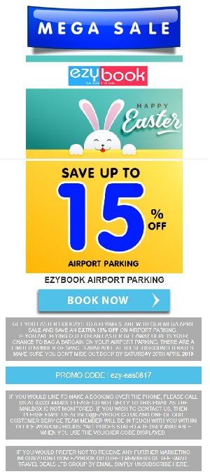 EzyBook Easter Offer on Airport Parking offer Travel