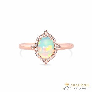 14K ROSE GOLD VERMEIL OPAL RING-... Picture