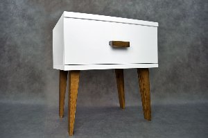 White Bedside table with drawer ... Picture