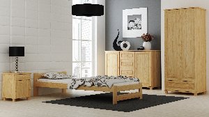 Solid unvarnished pine wood bed frame 3ft single 90x190  offer BedRoom