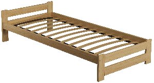 Solid unvarnished pine wood bed ... Picture