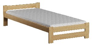 Solid unvarnished pine wood bed ... Picture