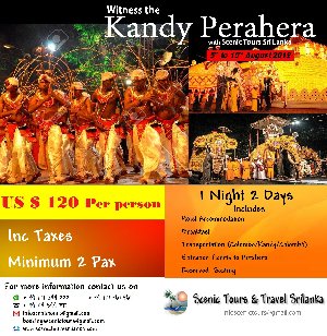 Kandy Perahera 2019 with Scenic Tours Sri Lanka offer Accommodation