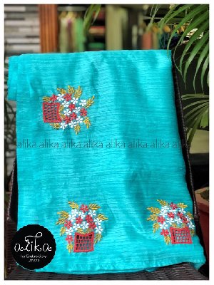 Buy Semi Raw Silk Saree from Alika Fabs offer Womens Clothing