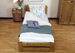 3ft single bed frame solid pine wood with slats oak colour offer BedRoom