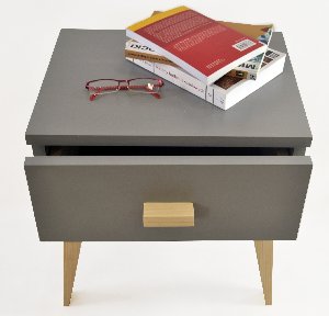 Solid pine wood bedside table gr... Picture