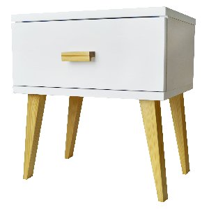 White bedside table with pine wo... Picture