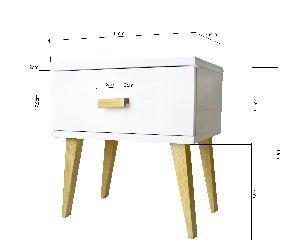 White bedside table with pine wo... Picture