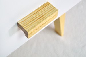 White bedside table with pine wo... Picture