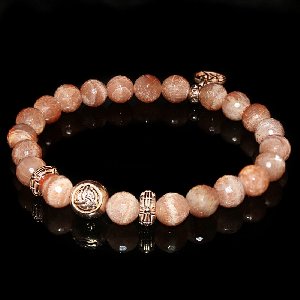Peach Moonstone Luxury Bracelet Picture