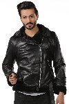 Mens Black Aviator Sheepskin Lea... Picture