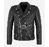 Men's Biker Leather Jacket Brando Style Thick Cowhide Retro Riding Jacket Aster offer Mens Clothing