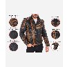 Men's Vintage Rust Effect Biker ... Picture